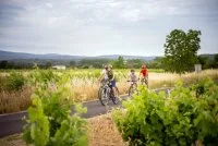Cycliste sur la voie verte entre Gignac et le pont du Diable
