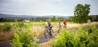 Cycliste sur la voie verte entre Gignac et le pont du Diable
